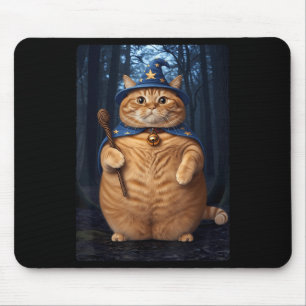 Wizard Cat Witch Funny Halloween Men Women Kid Cut Mouse Mat