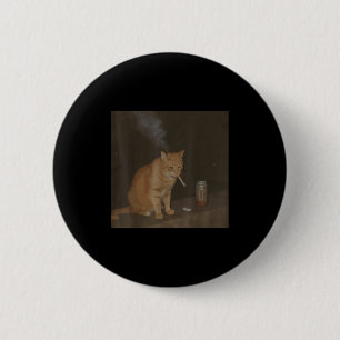 Wizard Cigarette Kitten Funny Smoking Cat Meme Bra 6 Cm Round Badge