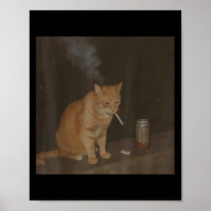 Wizard Cigarette Kitten Funny Smoking Cat Meme Bra Poster