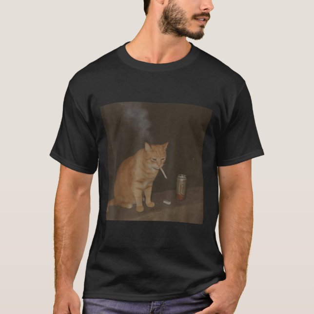 Wizard Cigarette Kitten Funny Smoking Cat Meme Bra T-Shirt (Front)