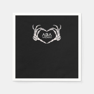 Wizard Classic - Skeleton Hands Heart Napkin