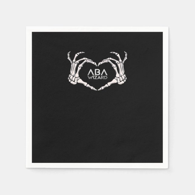Wizard Classic - Skeleton Hands Heart Napkin (Front)