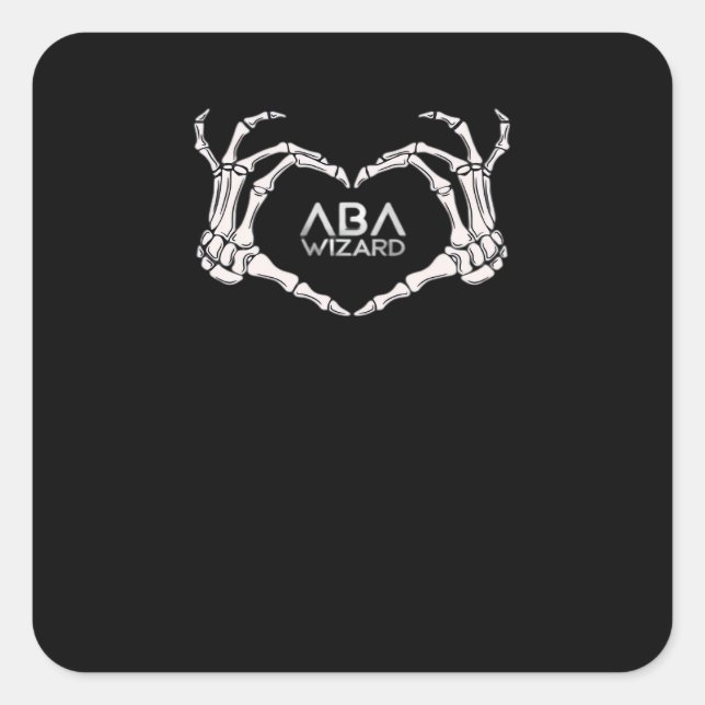 Wizard Classic - Skeleton Hands Heart Square Sticker (Front)