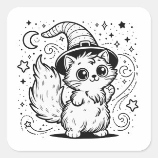 Wizard Cute Cat Sticker