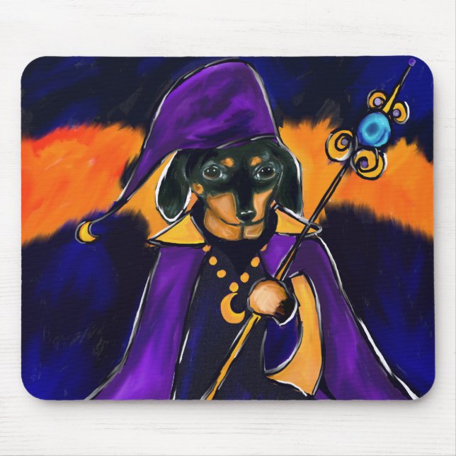 WIZARD DACHSHUND MOUSE MAT (Front)
