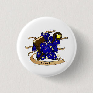 Wizard Dice Design 3 Cm Round Badge