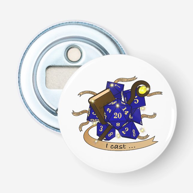 Wizard Dice Design Bottle Opener (Front)