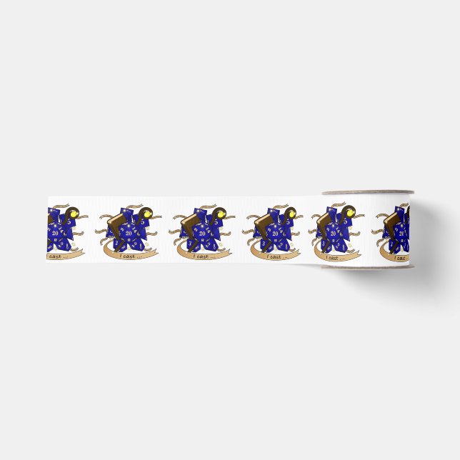 Wizard Dice Design Grosgrain Ribbon (Front)