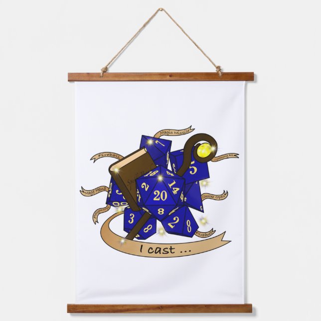 Wizard Dice Design Hanging Tapestry (Front)
