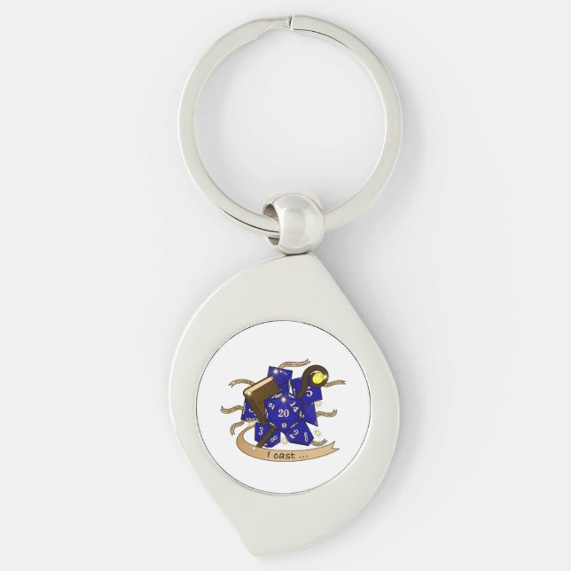 Wizard Dice Design Key Ring (Front)