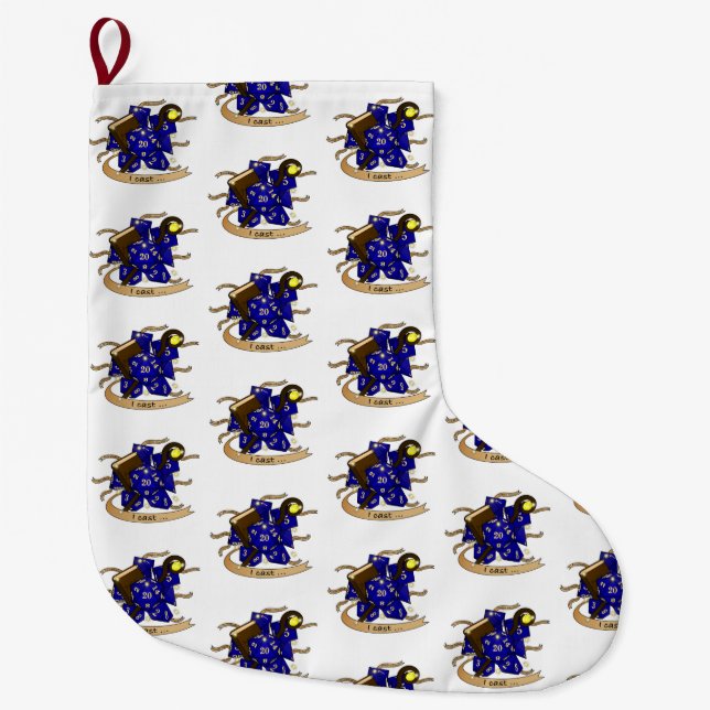 Wizard Dice Design Large Christmas Stocking (Front)