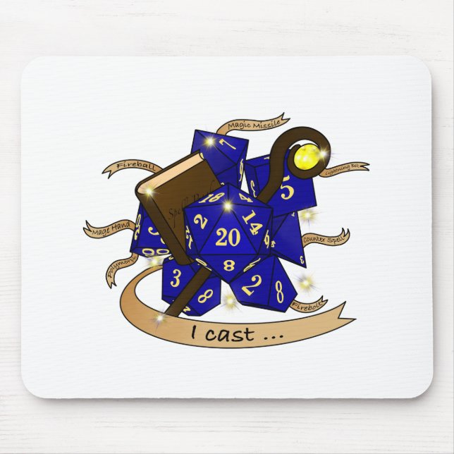 Wizard Dice Design Mouse Mat (Front)