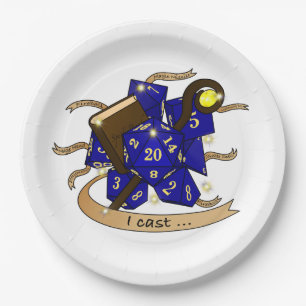 Wizard Dice Design Paper Plate