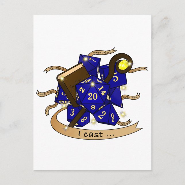 Wizard Dice Design Postcard (Front)