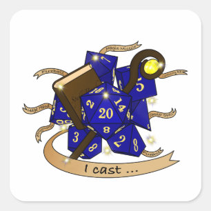 Wizard Dice Design Square Sticker