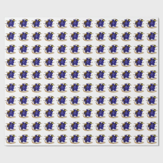 Wizard Dice Design Wrapping Paper (Flat)