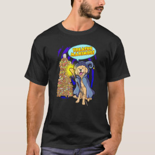 Wizard Dog Golden Retriever Magic Wand Casting Spe T-Shirt