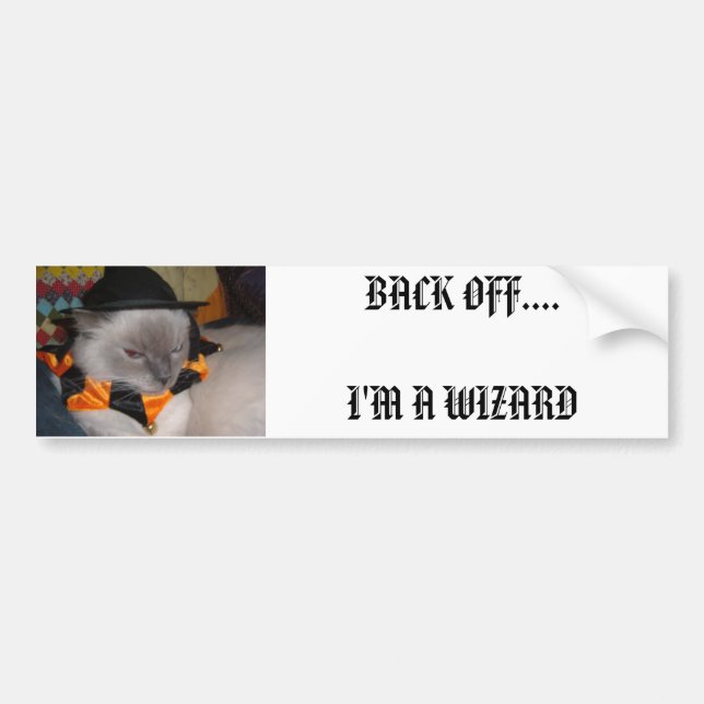Wizard Dorje, BACK OFF....I'M A WIZARD Bumper Sticker (Front)