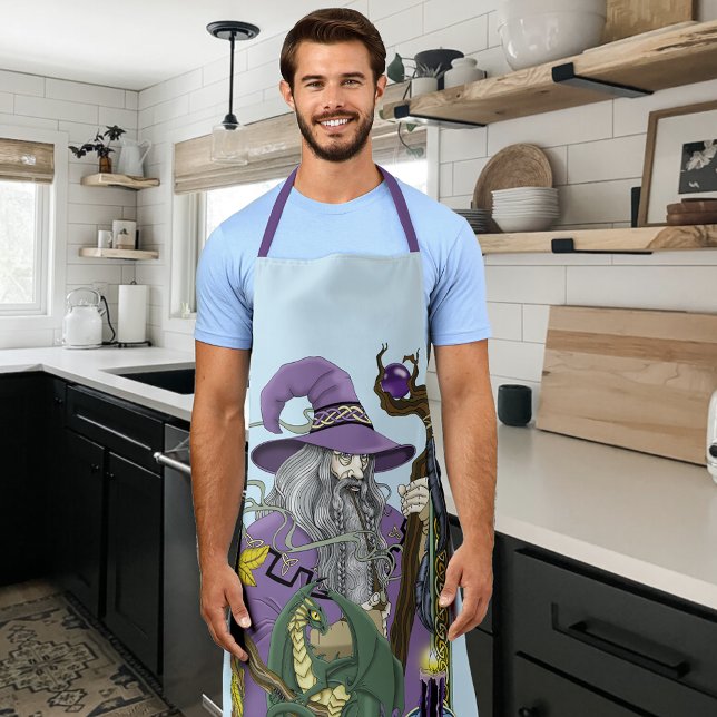 Wizard Dragon Fantasy Purple Apron (Creator Uploaded)