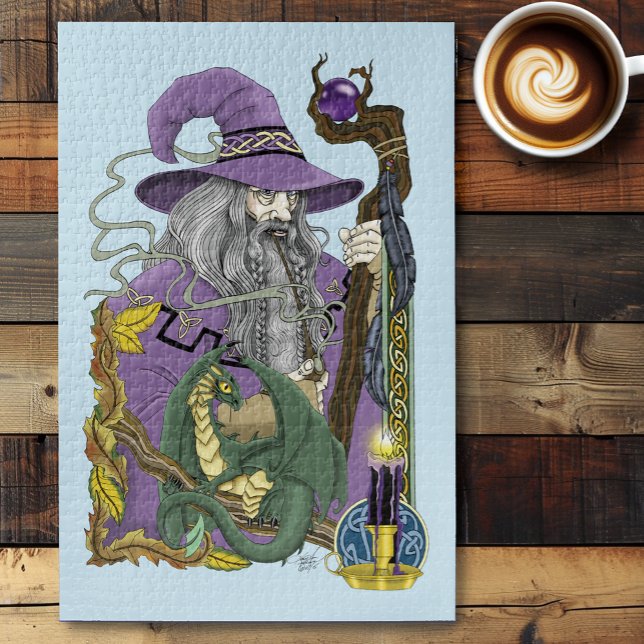 Wizard Dragon Fantasy Purple Jigsaw Puzzle (Creator Uploaded)