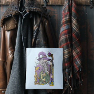 Wizard Dragon Fantasy Purple Tote Bag