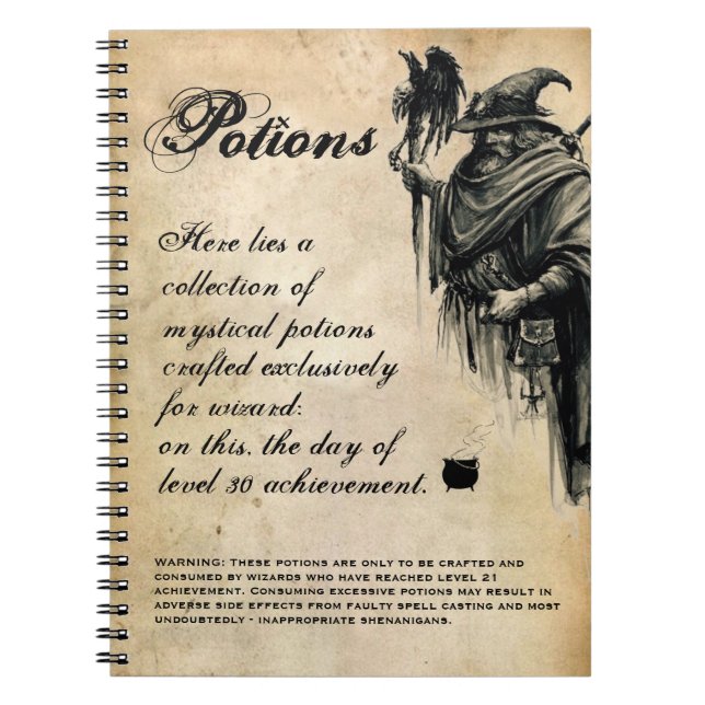 Wizard Drink Recipe Potion Book (Front)