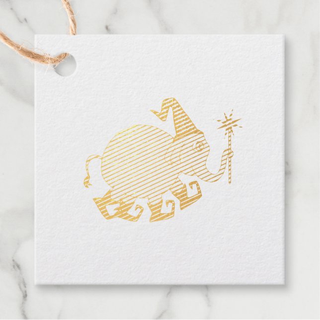 Wizard Elephant Favour Tags (Front)