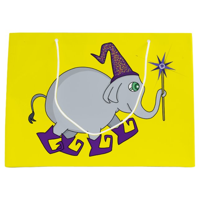 Wizard Elephant Large Gift Bag (Front)