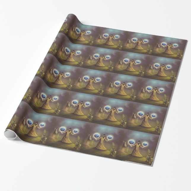 wizard fantasy magic wrapping paper (Unrolled)