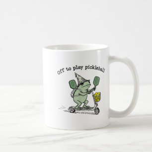 Wizard Frog Hold Racket Scooter Ride Off To Play P Coffee Mug