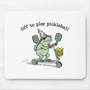 Wizard Frog Hold Racket Scooter Ride Off To Play P Mouse Mat
