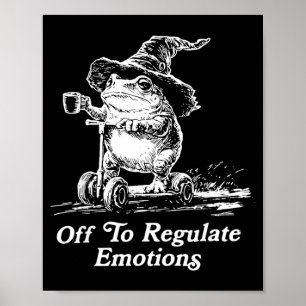 Wizard Frog Riding Scooter Off to Regulate Poster