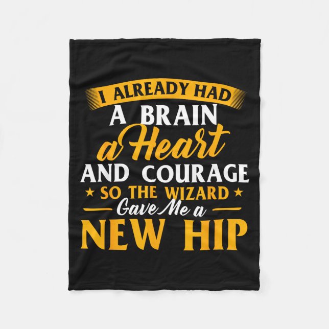 Wizard gave a new hip - hip replacement surgery fleece blanket (Front)