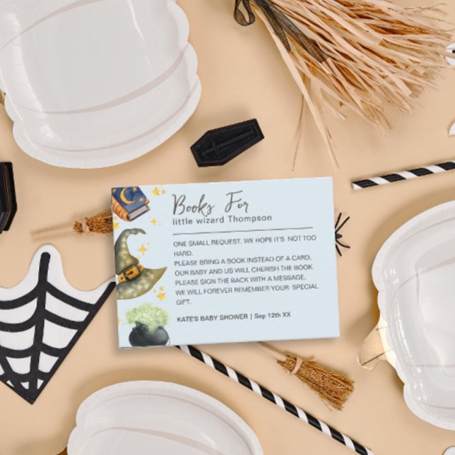 Wizard Halloween Boy Book Request Baby Shower Enclosure Card (Creator Uploaded)