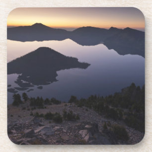 Wizard Island at dawn, Crater Lake National Park Coaster
