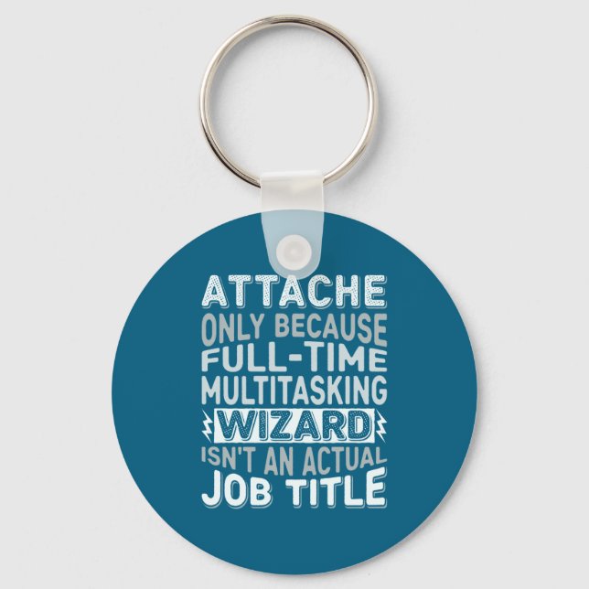 Wizard Job Title Quote - Funny Attache Long Sleeve Key Ring (Front)