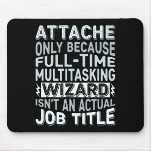 Wizard Job Title Quote - Funny Attache Long Sleeve Mouse Mat