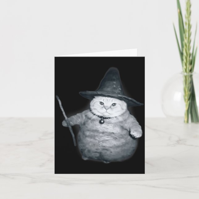Wizard Kitten Meme Chonk Witch Cat Meme Stud Brain Card (Front)