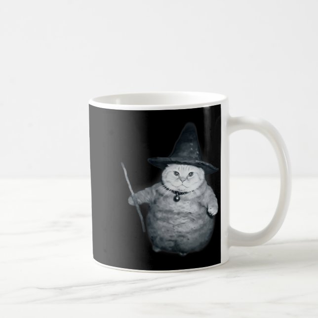 Wizard Kitten Meme Chonk Witch Cat Meme Stud Brain Coffee Mug (Right)
