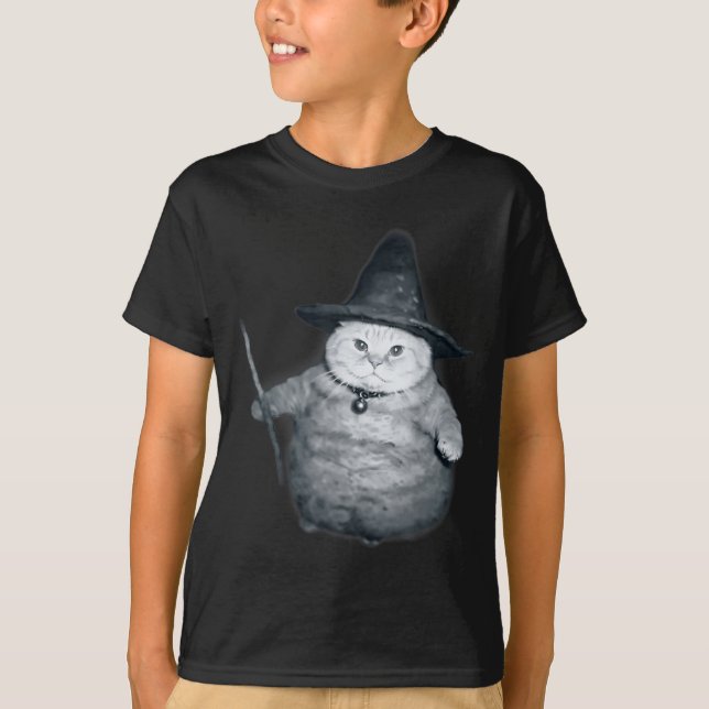 Wizard Kitten Meme Chonk Witch Cat Meme Stud Brain T-Shirt (Front)