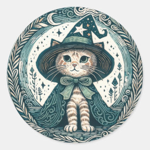 Wizard Kitty cat                                   Classic Round Sticker