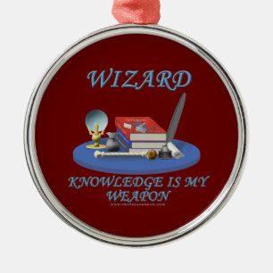 Wizard: Knowledge is My Weapon Metal Tree Decoration