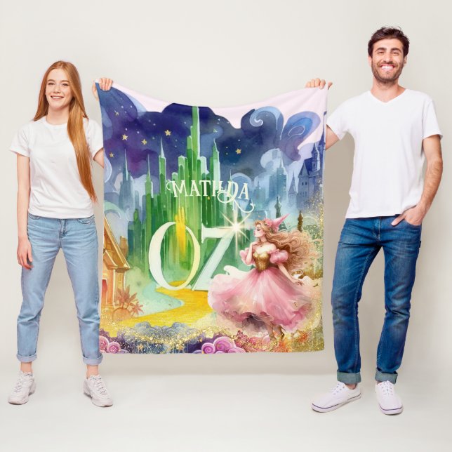 Wizard of Oz Birthday Good Witch Custom Decor Fleece Blanket (In Situ)