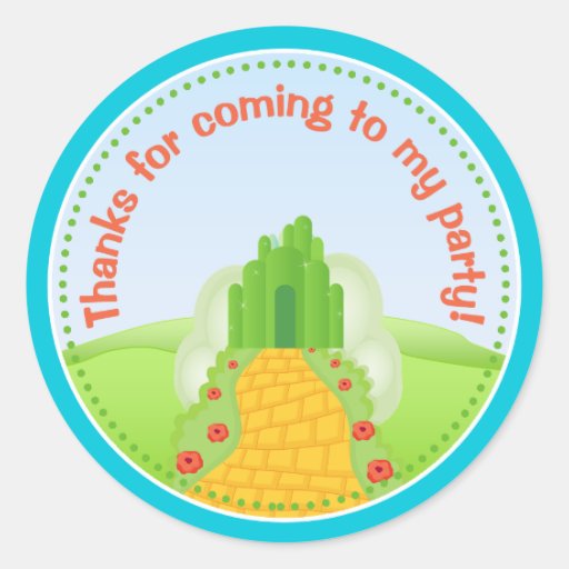 Image of Wizard Of Oz Birthday Party Favour Stickers