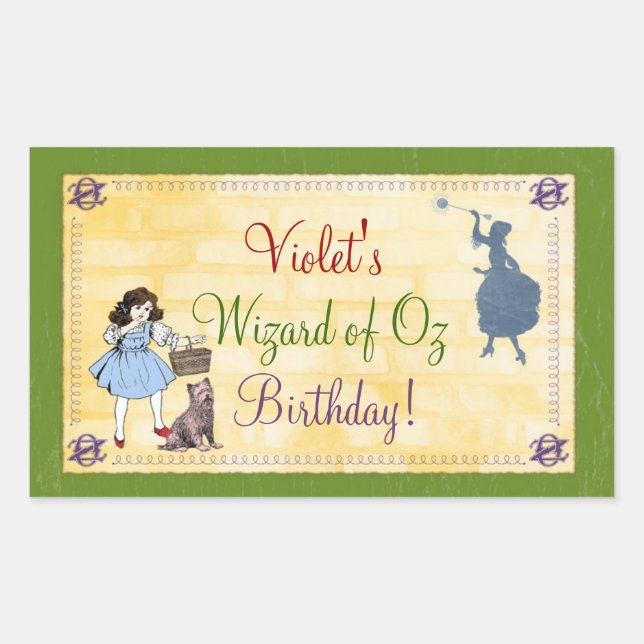 Wizard of Oz Bottle Label or Sticker (Front)