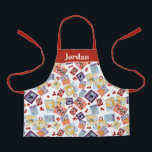 Wizard of Oz™ Character Print Toss Pattern Apron<br><div class="desc">Step into the magical world of Oz with this vibrant, vintage-inspired pattern celebrating The Wizard of Oz. Featuring beautifully illustrated poster-style designs of Dorothy, the Cowardly Lion, the Tin Man, the Scarecrow, and the Wicked Witch, this artwork captures the timeless charm and adventure of the Yellow Brick Road. Classic icons...</div>