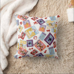 Wizard of Oz™ Character Print Toss Pattern Cushion<br><div class="desc">Step into the magical world of Oz with this vibrant, vintage-inspired pattern celebrating The Wizard of Oz. Featuring beautifully illustrated poster-style designs of Dorothy, the Cowardly Lion, the Tin Man, the Scarecrow, and the Wicked Witch, this artwork captures the timeless charm and adventure of the Yellow Brick Road. Classic icons...</div>