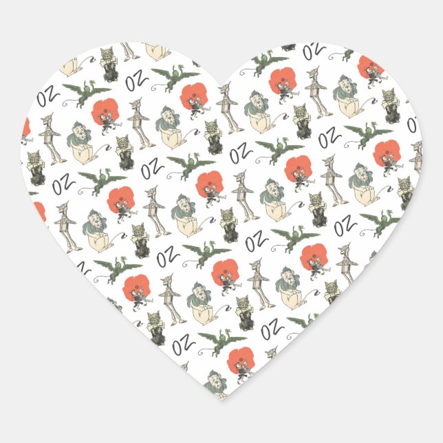 Wizard of Oz Characters Heart Sticker (Front)