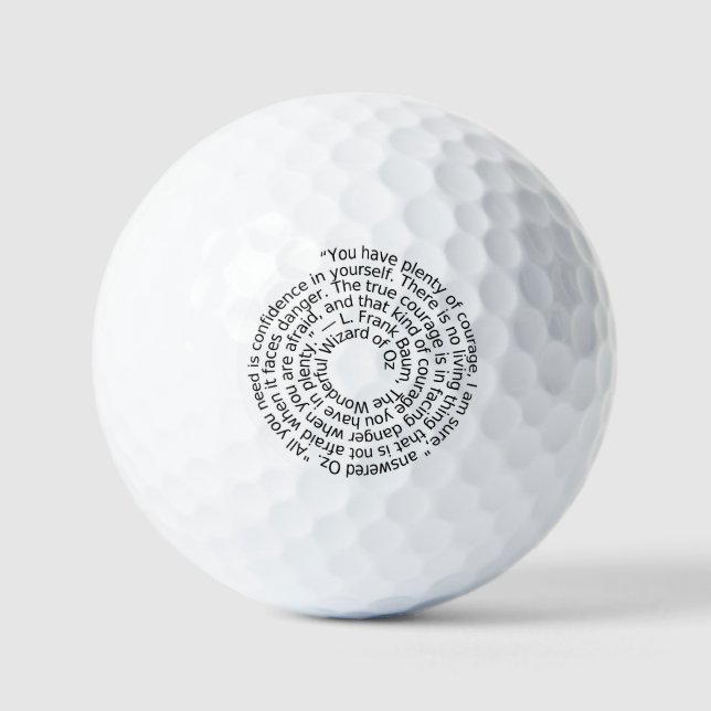 Wizard of Oz courage quote golf ball (Front)