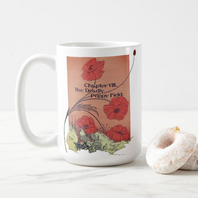 Wizard of Oz Deadly Poppy Field | Coffee Mug (With Donut)